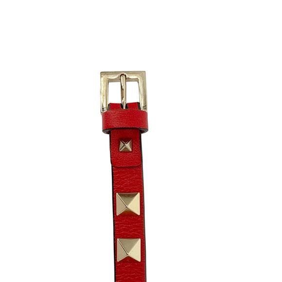 VALENTINO GARAVINO Rockstud Leather Bracelet in Red - Picture 9 of 12